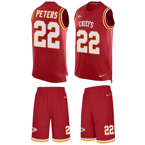 Nike Chiefs #22 Marcus Peters Red Team Color Men's Stitched NFL Limited Tank Top Suit Jersey